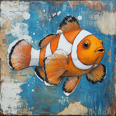 Nautical Sign, Clownfish Sign, DCO-02532, Sign For Wreath, 10x10